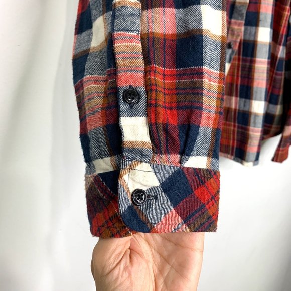 IM Imperial Motion 100% Cotton Red‎ Plaid Flannel Button Down Sz M - Picture 5 of 9